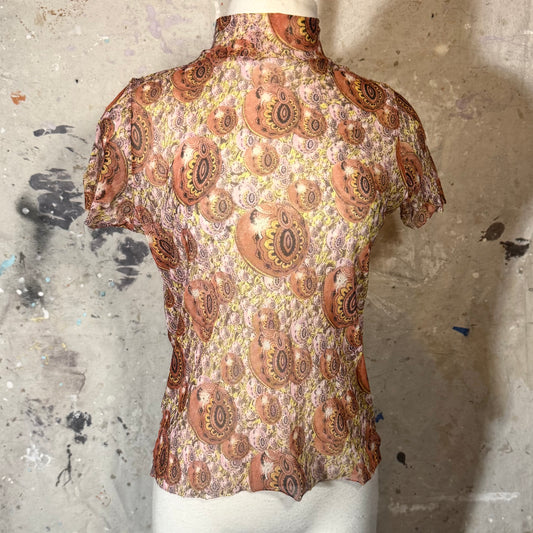 JEAN PAUL GAULTIER FW 1996 SHORT SLEEVE MESH PSYCHEDELIC