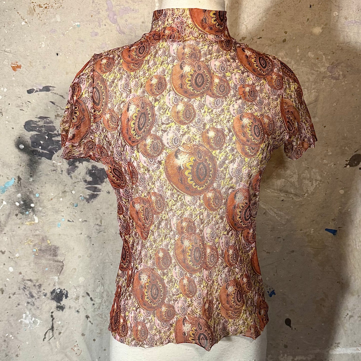 JEAN PAUL GAULTIER FW 1996 SHORT SLEEVE MESH PSYCHEDELIC