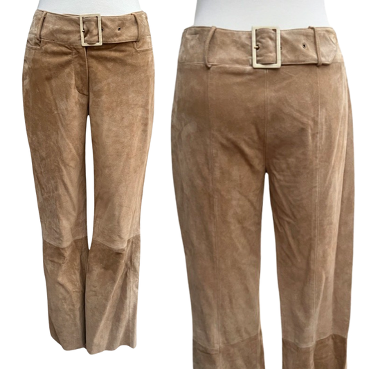 DOLCE & GABBANA FRONT & BACK REVERSE BUCKLE SUEDE PANTS
