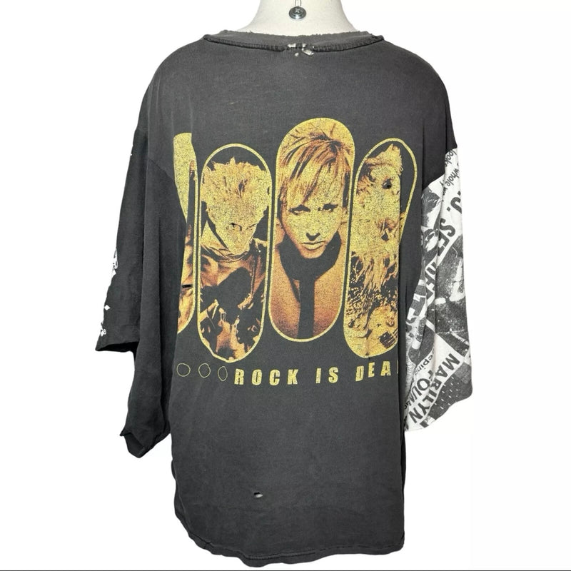 90s MARILYN MANSON ROCK IS DEAD CRYSTAL REWORKED TEE