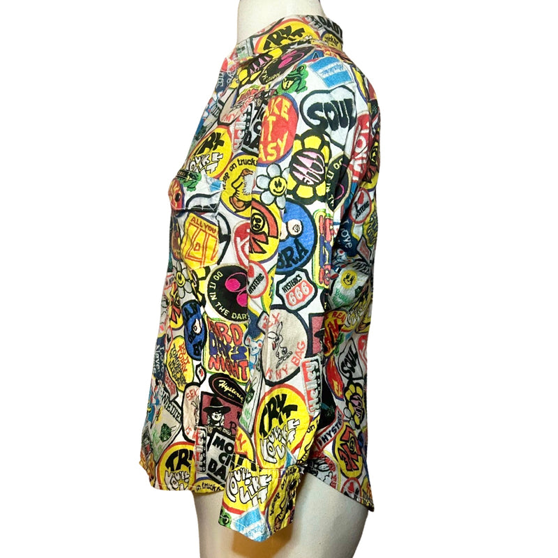 HYSTERIC GLAMOUR ALL OVER PRINT DIRTY PATCH TOP