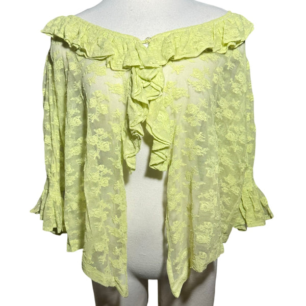 80s BETSY JOHNSON PUNK LABEL LACE FRILL BABY DOLL CARDIGAN