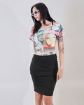 D&G magazine printed backless T-shirt dress