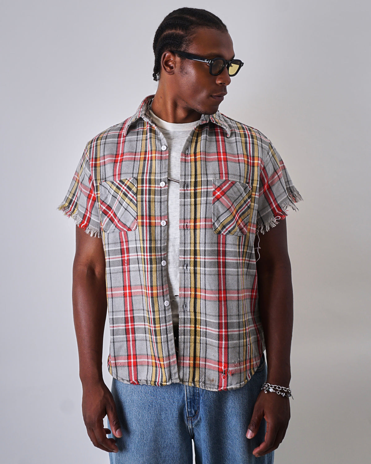 1970s Big Mac Cutoff Flannel Shirt