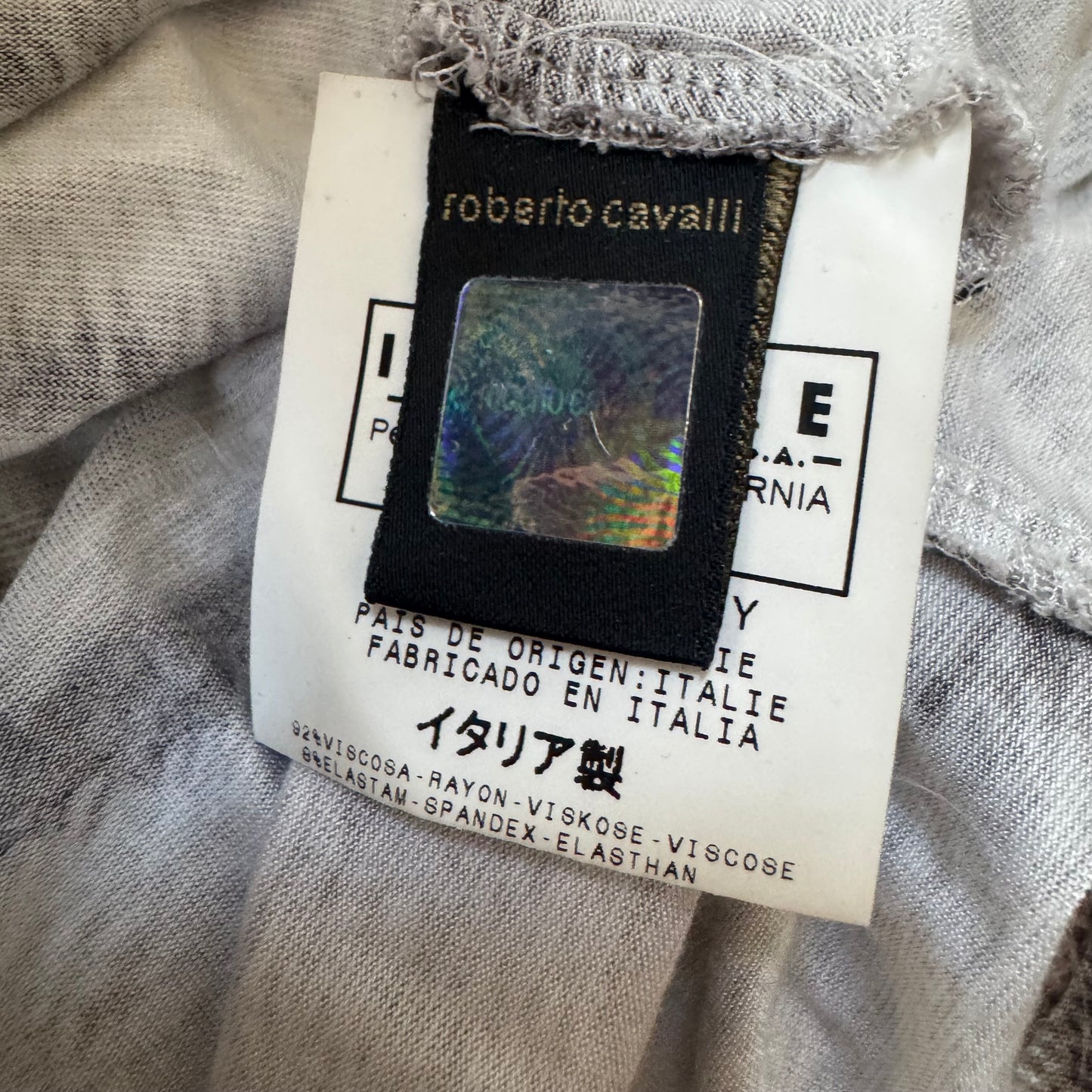 2000s ROBERTO CAVALLI JUST CAVALLI TIGER PRINTED LONG SLEEVE TOP 46