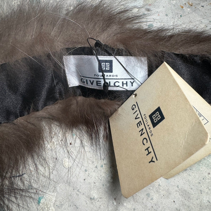 80's Givenchy Fur & Feather Tie Collar