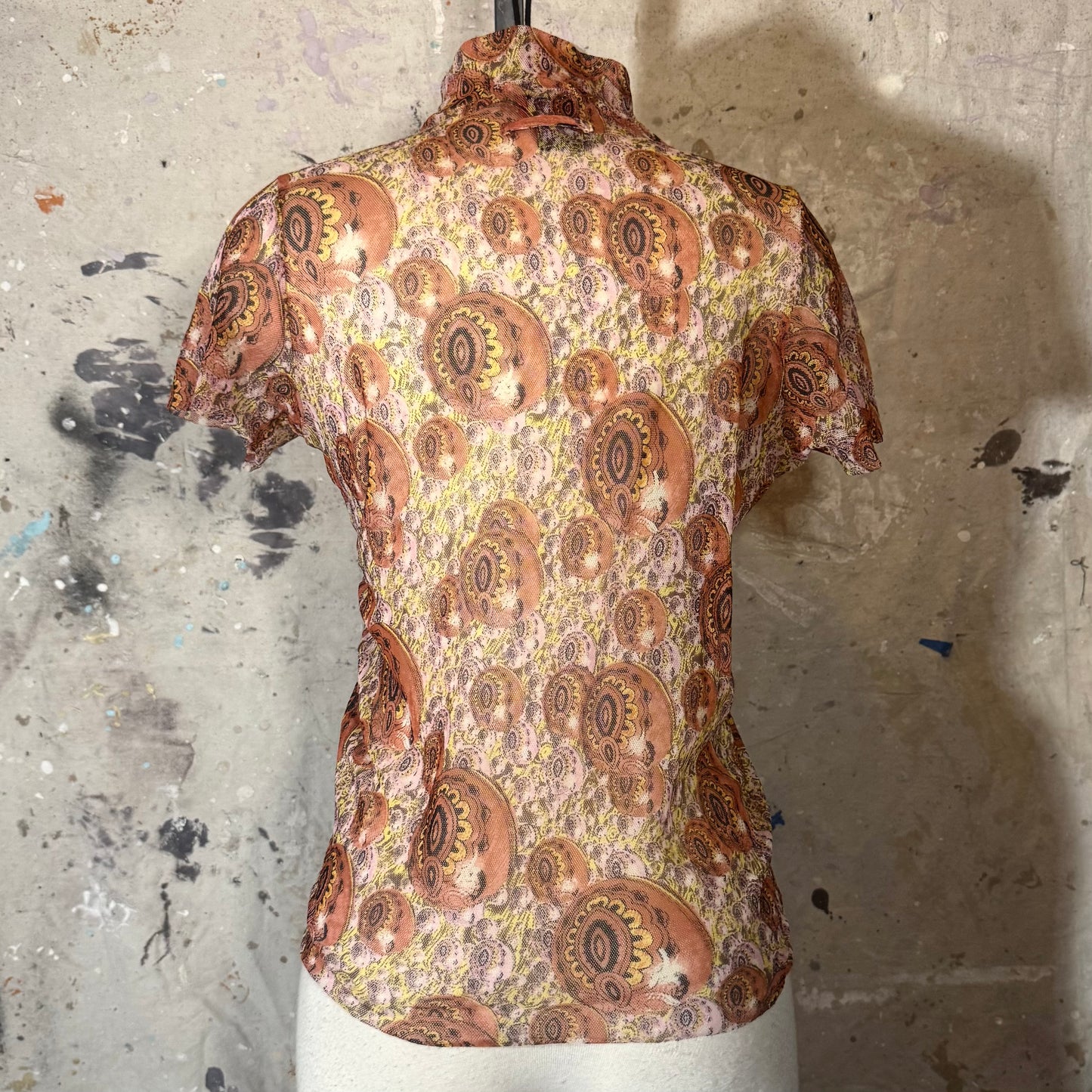 JEAN PAUL GAULTIER FW 1996 SHORT SLEEVE MESH PSYCHEDELIC
