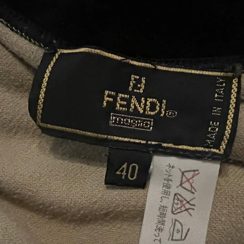 1990s FENDI LOGO VELOUR VELVET PULLOVER SWEATER