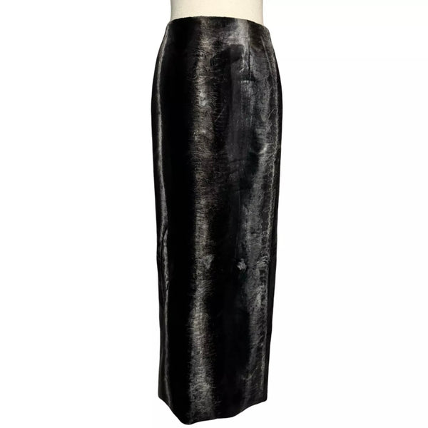 2000s DSQUARED2 FAUX FUR MAXI PENCIL SKIRT