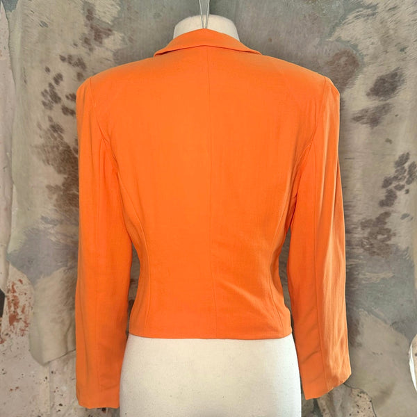 80's Chloe Orange Silk Tie Front Jacket