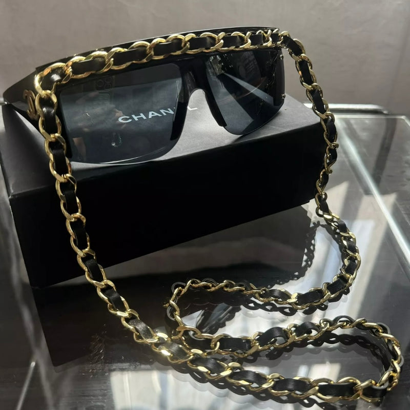 DERRICK CHANEL FW 1992 RUNWAY CHAIN SHEILD GLASSES 0027 90