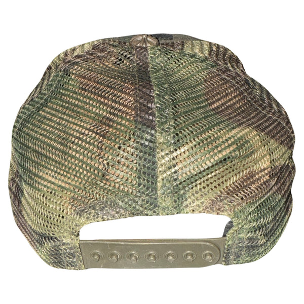 CHROME HEARTS VINTAGE CAMO FUCK HOLLYWOOD USA PATCH TRUCKER HAT