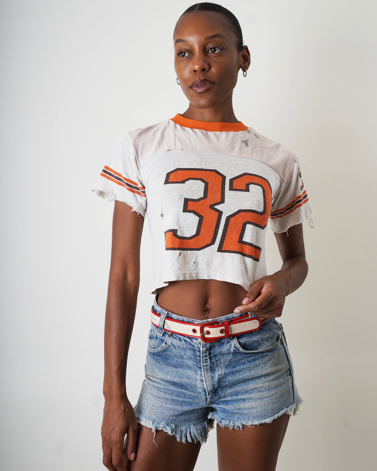1950s Cropped 32 Ringer Tee Shirt