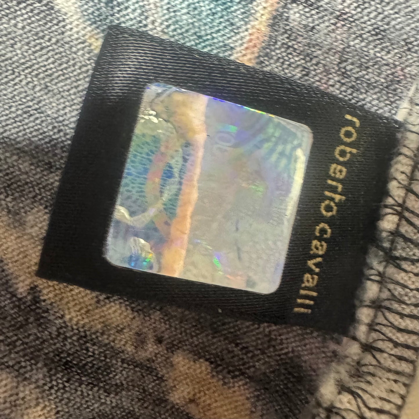 2000s ROBERTO CAVALLI KNIT GEISHA PRINT SHORT SLEEVE TOP