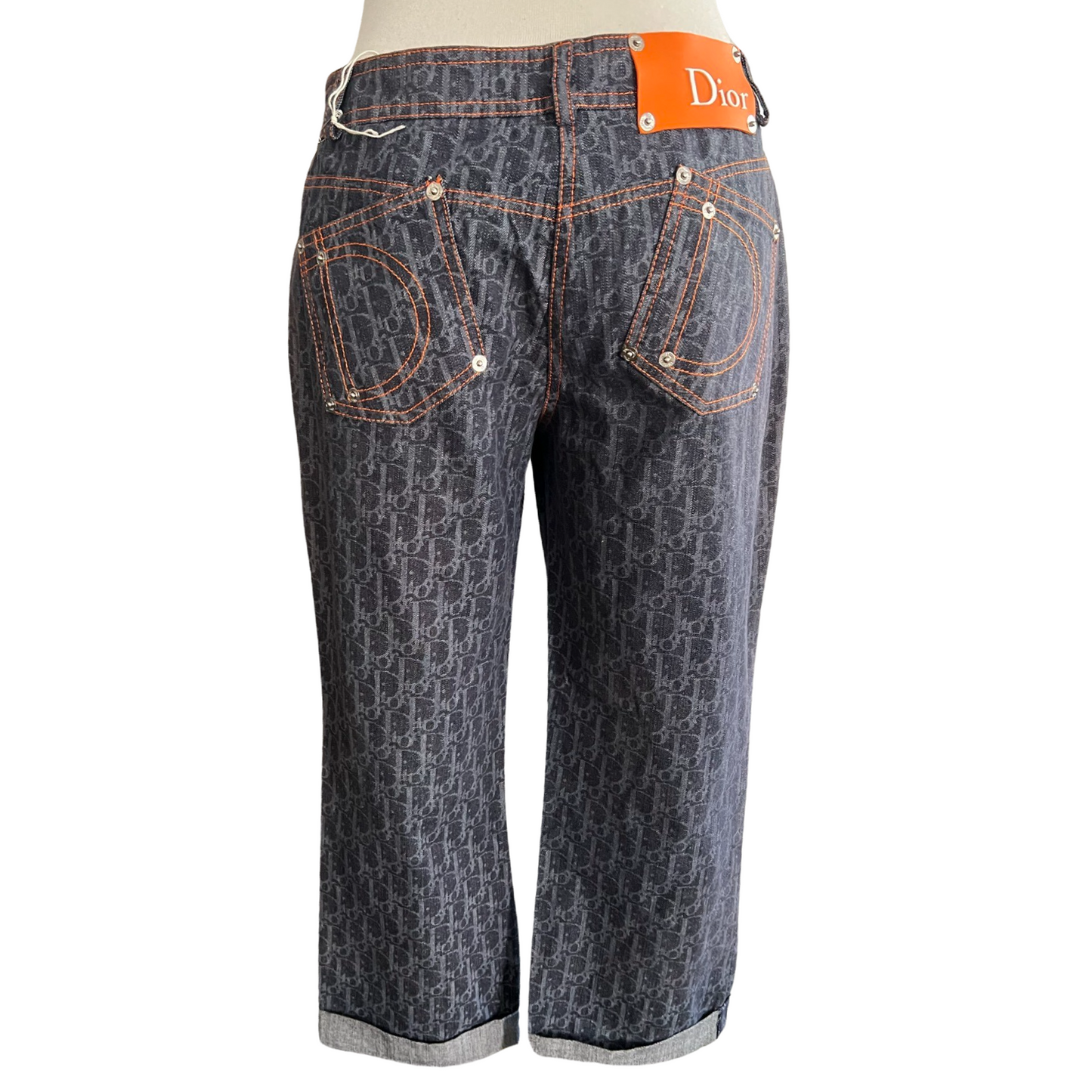2005 DIOR FLIGHT MONOGRAM TROTTER DENIM PANTS