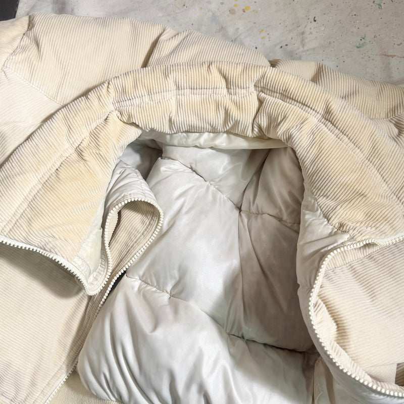 1970'S MONCLER CREAM DOWN CORDUROY PUFFER JACKET