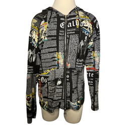 2000s JOHN GALLIANO GAZETTE NEWSPRINT HOODIE