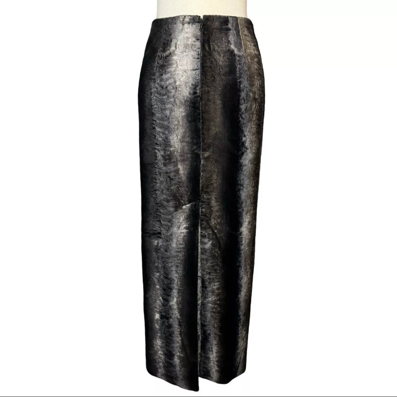 2000s DSQUARED2 FAUX FUR MAXI PENCIL SKIRT