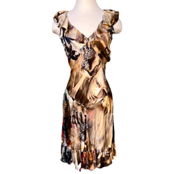 Galliano Silk Printed Dress