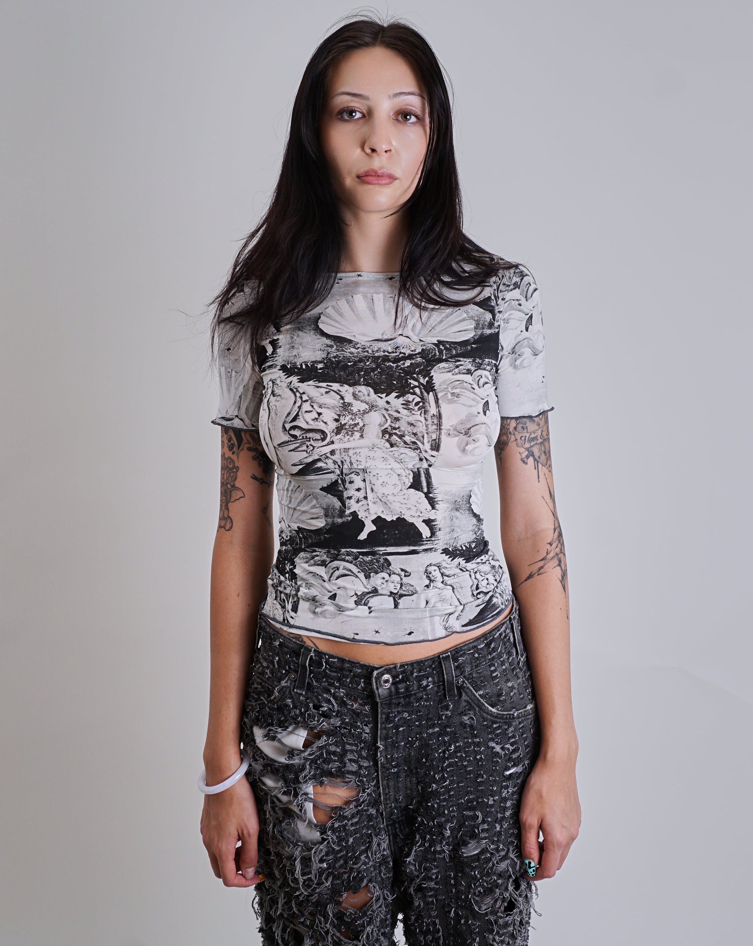 1990s The Birth of Venus Printed Top