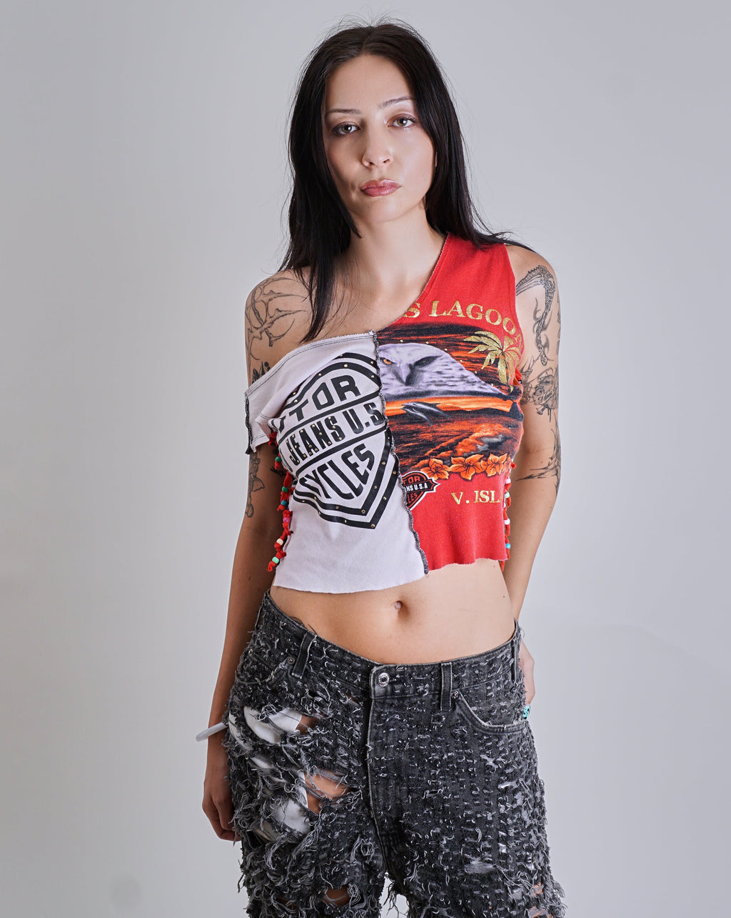 1990s JNCO Moto Patched Tank 