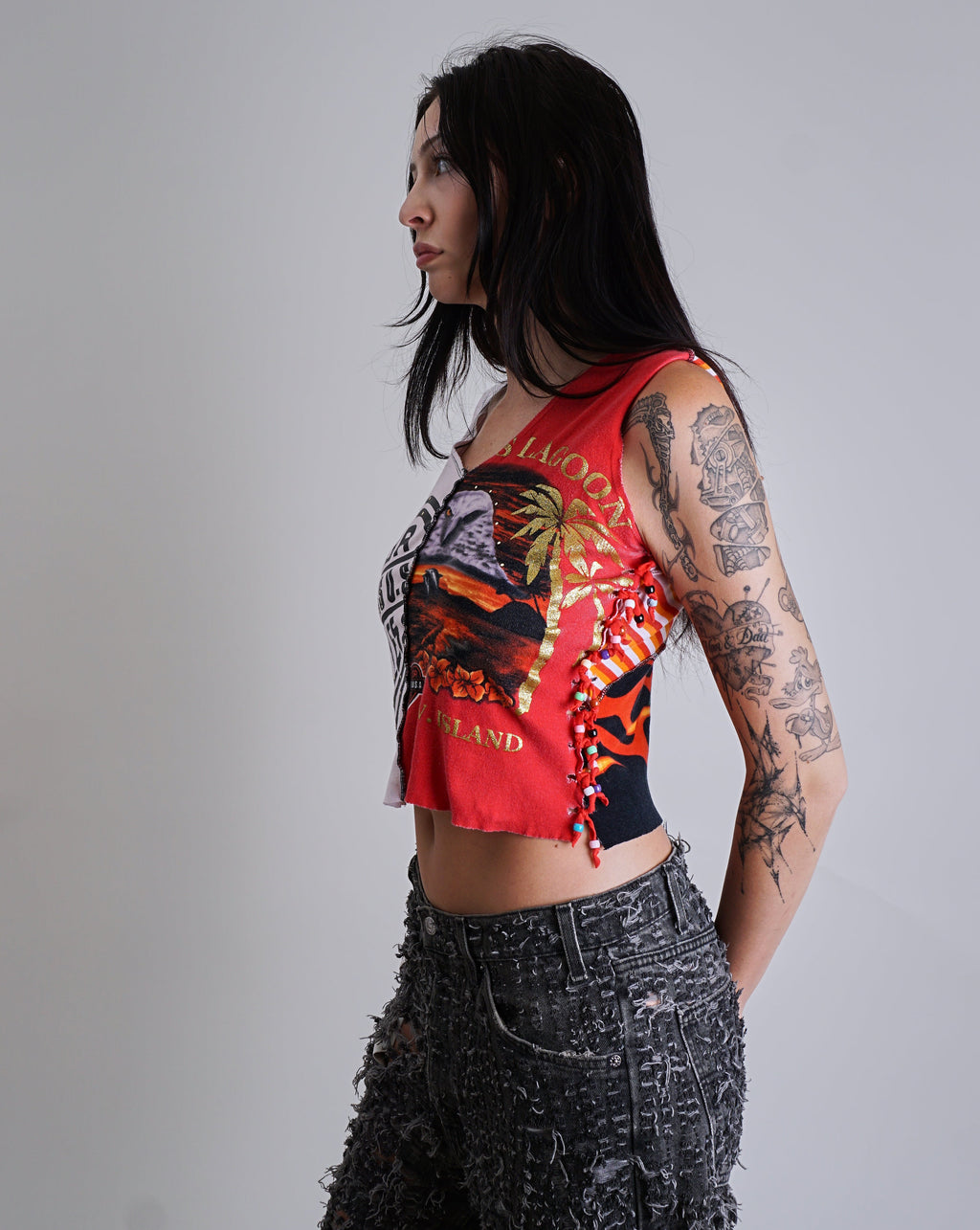 1990s JNCO Moto Patched Tank 