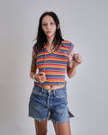 1970S Striped Tie front baby tee