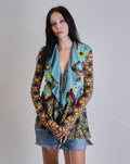 1990s Jean Paul Gaultier Mesh Tie front Frill Cardigan