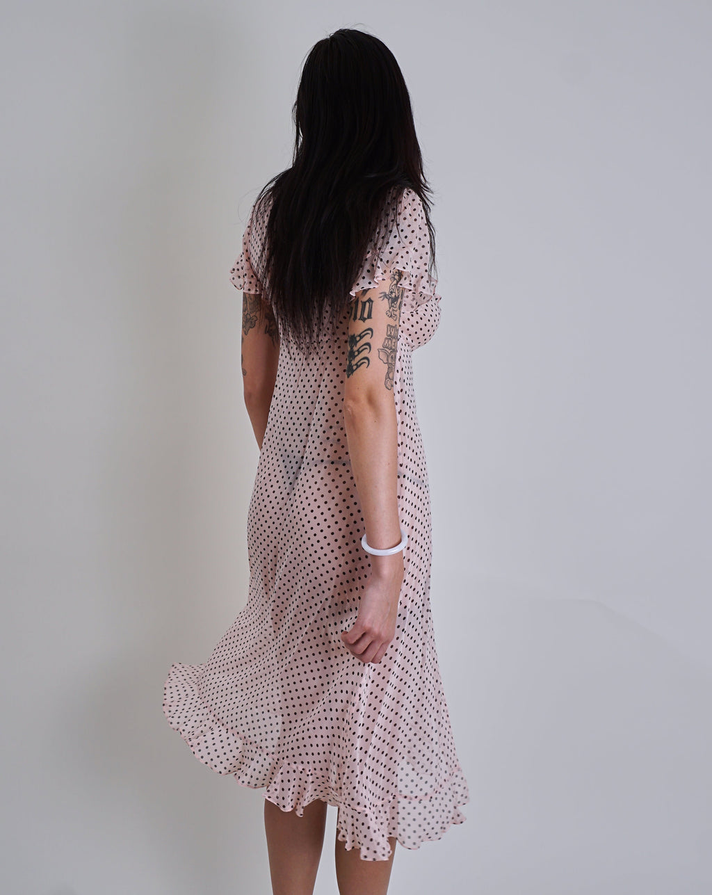 1990s Polka Dot Sheer Silk Dress