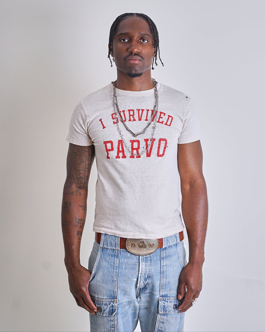 1970s I Survived Parvo Crewneck Tee