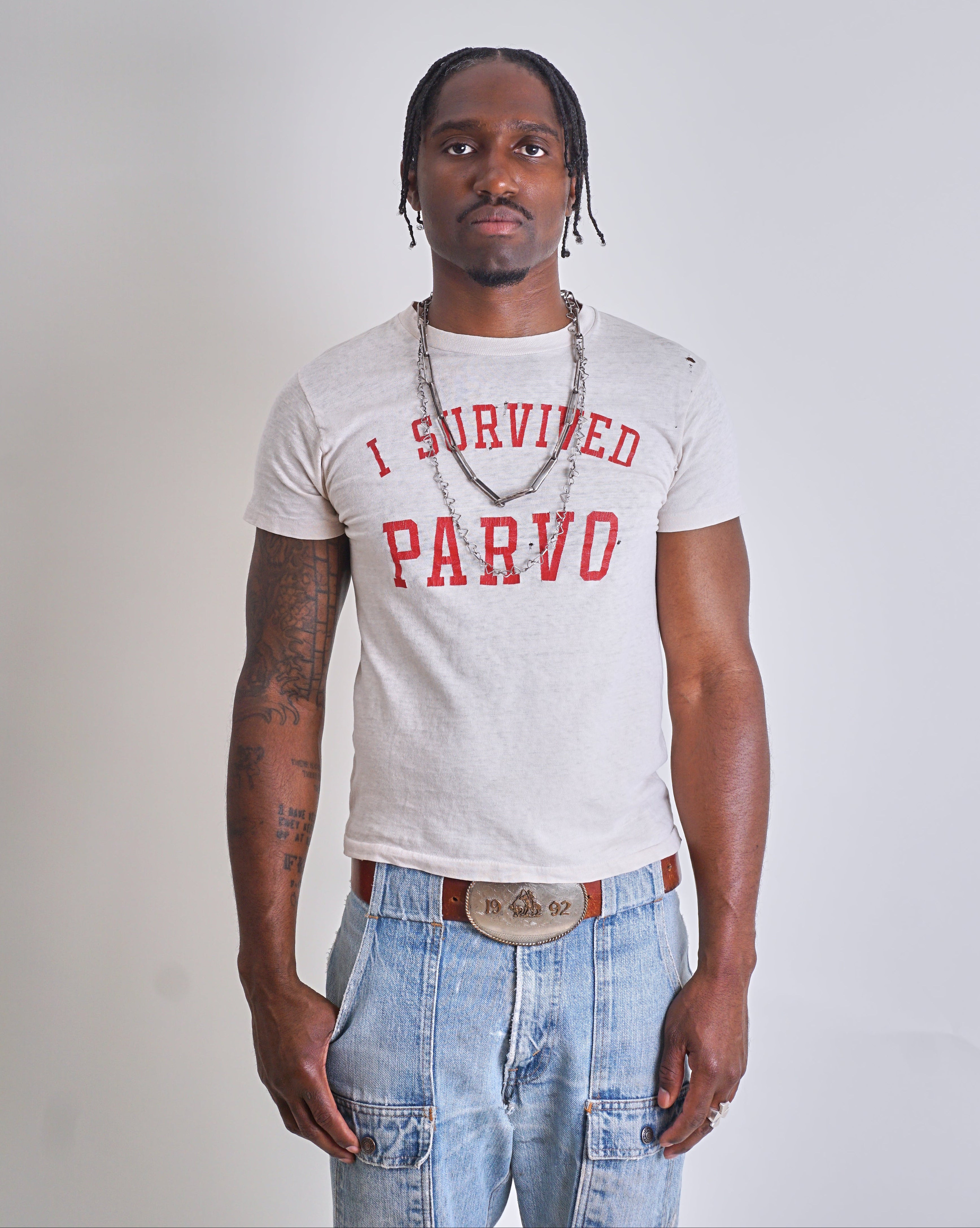 1970s I Survived Parvo Crewneck Tee