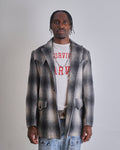 1950s Western Shadow Plaid Western Peacoat