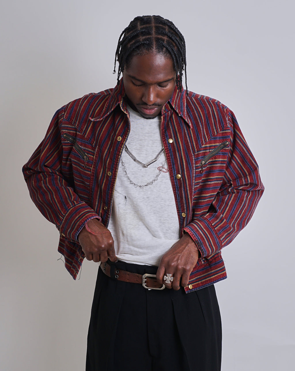 1960s Burgundy Stripe Jacket