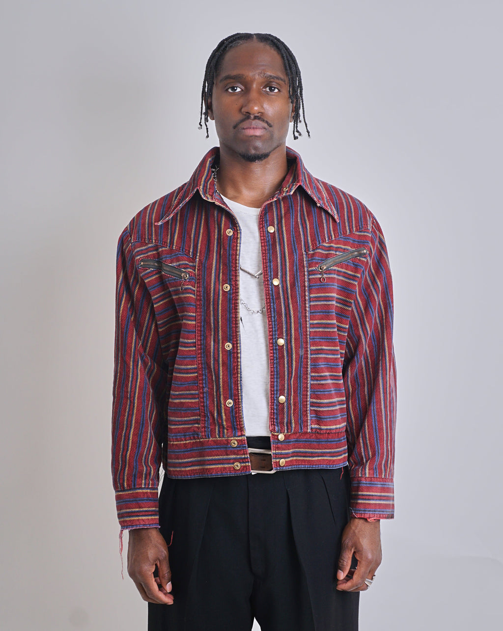1960s Burgundy Stripe Jacket