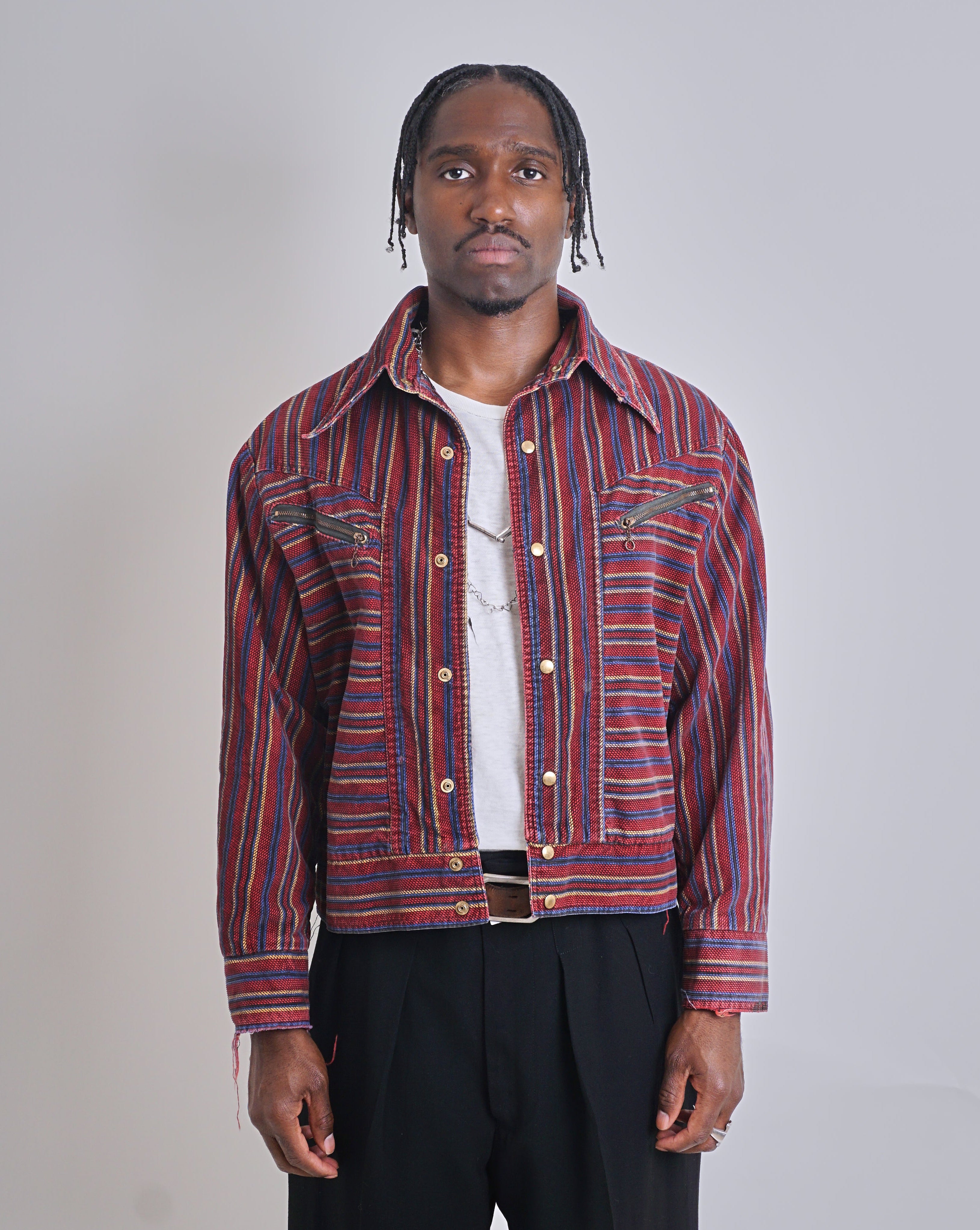 1960s Burgundy Stripe Jacket