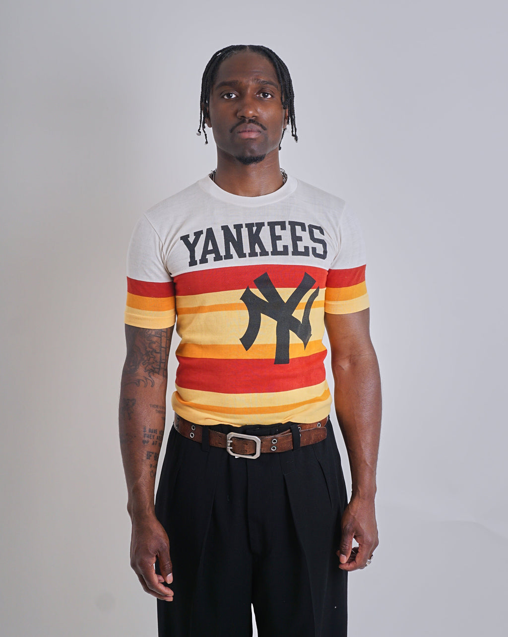 1970s Striped News York Yankees Tee Shirt