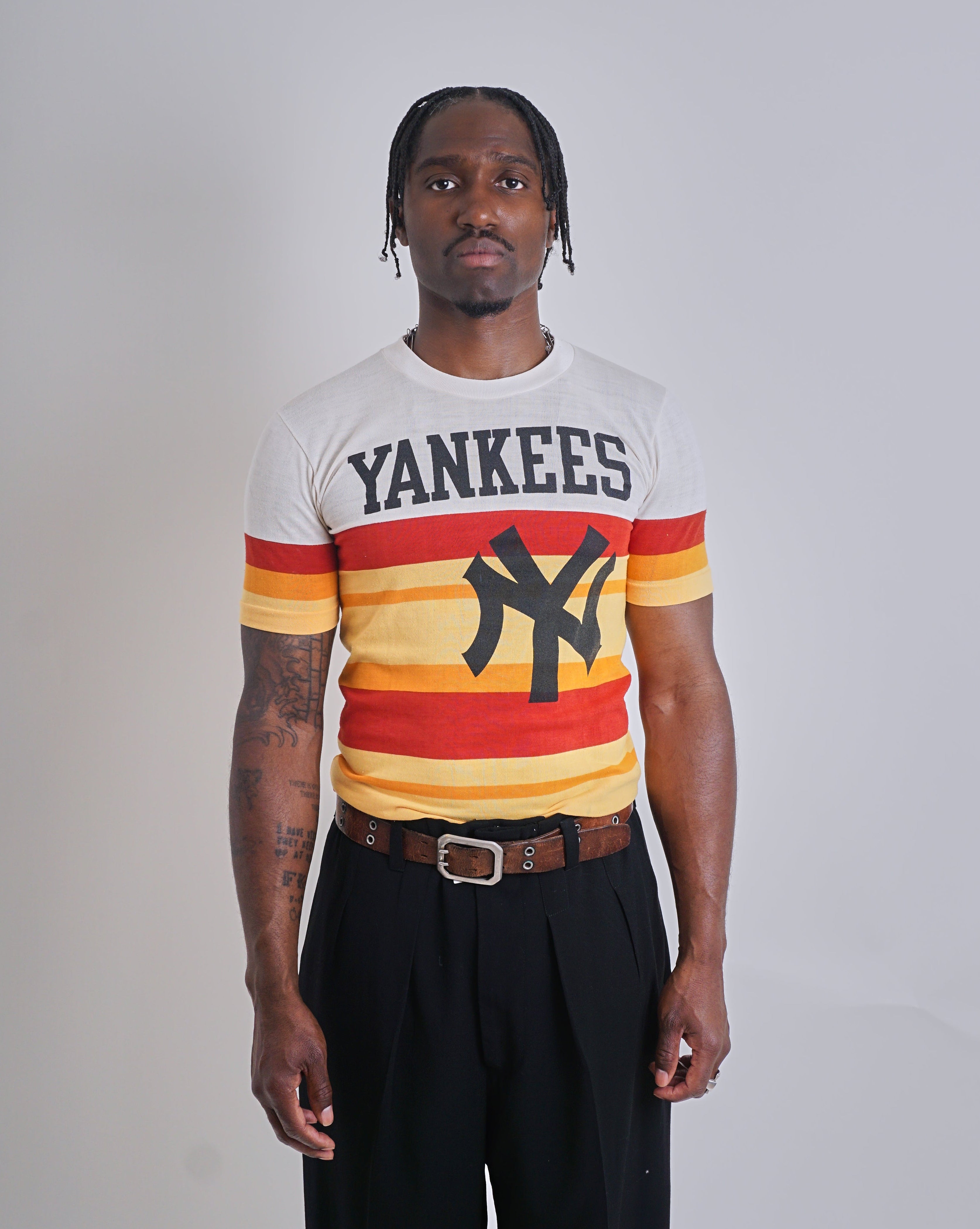 1970s Striped News York Yankees Tee Shirt