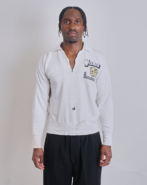 1950s Bulldog 1/4 Zip Sweater