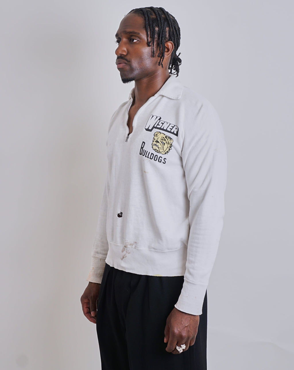 1950s Bulldog 1/4 Zip Sweater
