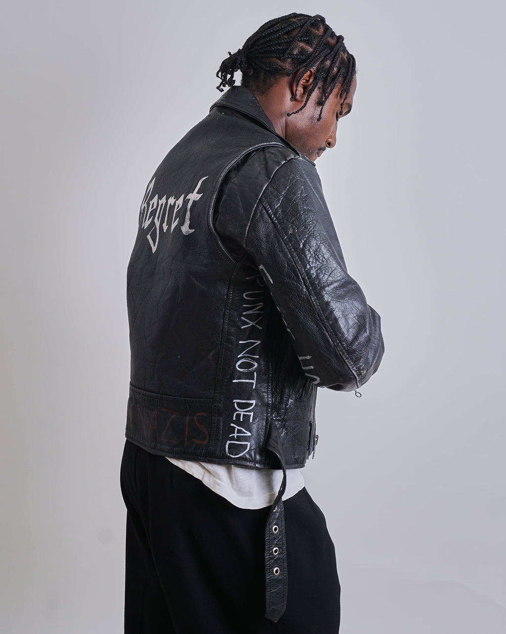 1980s Leather Painted Punk Perfecto Jacket