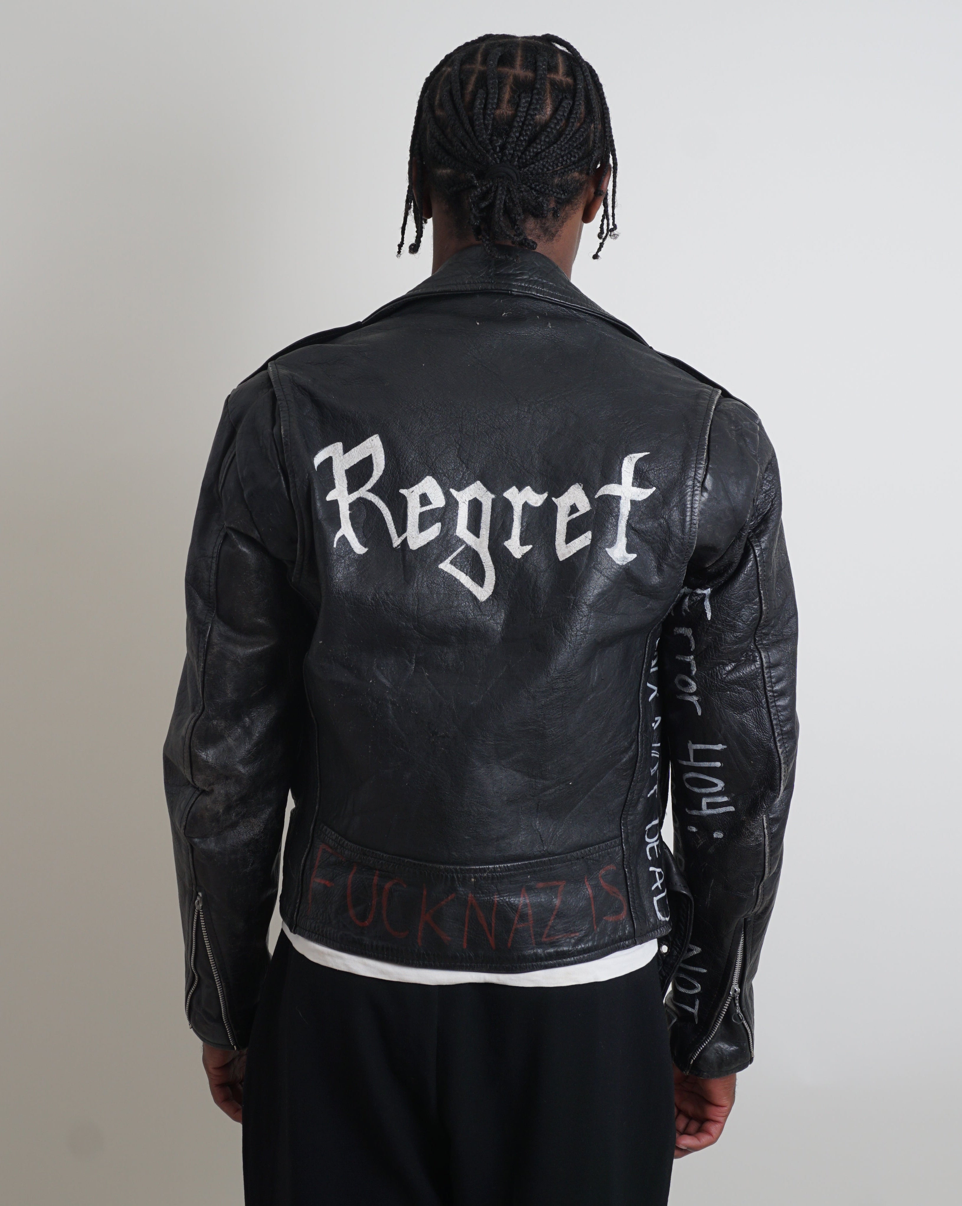 1980s Leather Painted Punk Perfecto Jacket