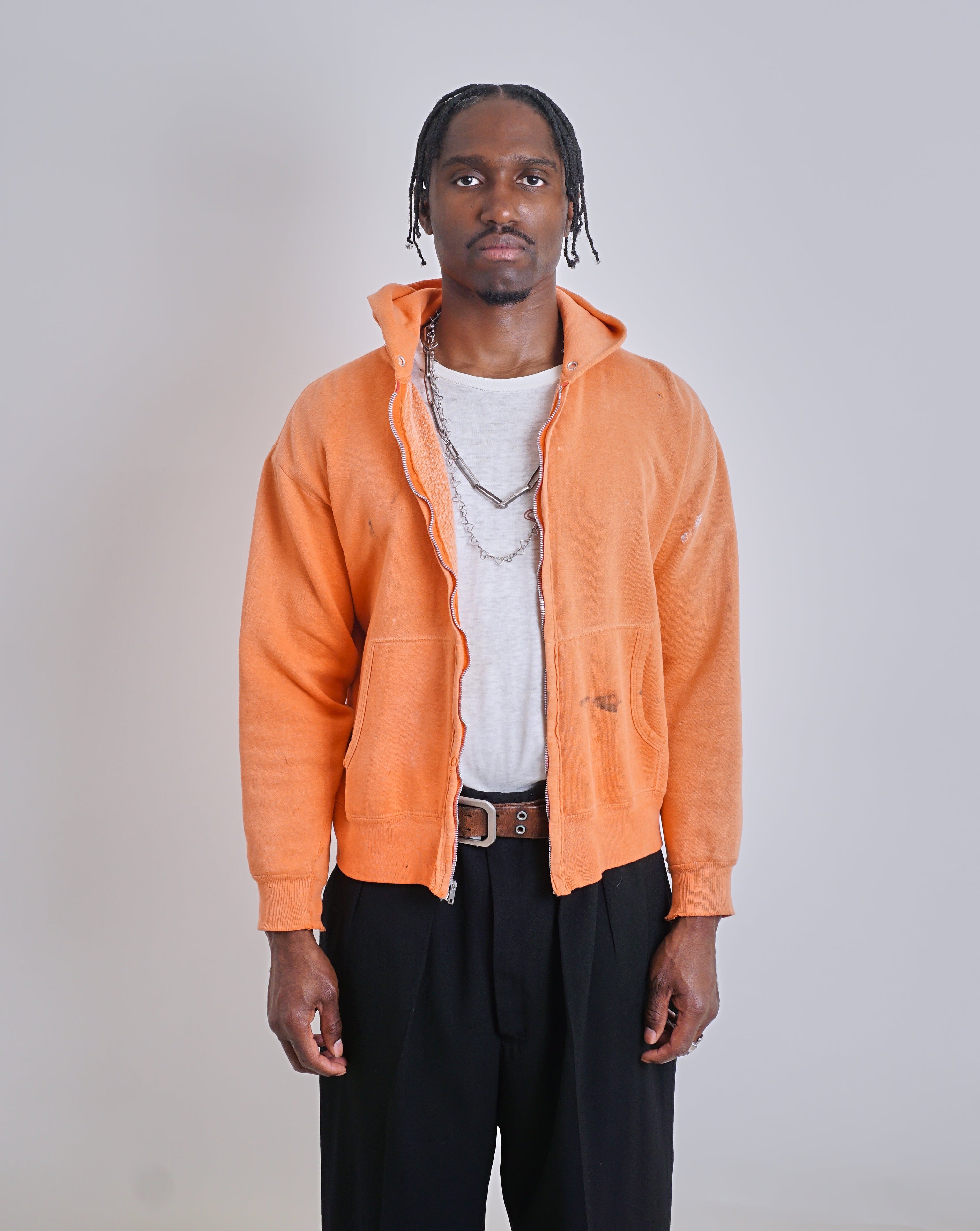 1950s Orange Zip Hoodie