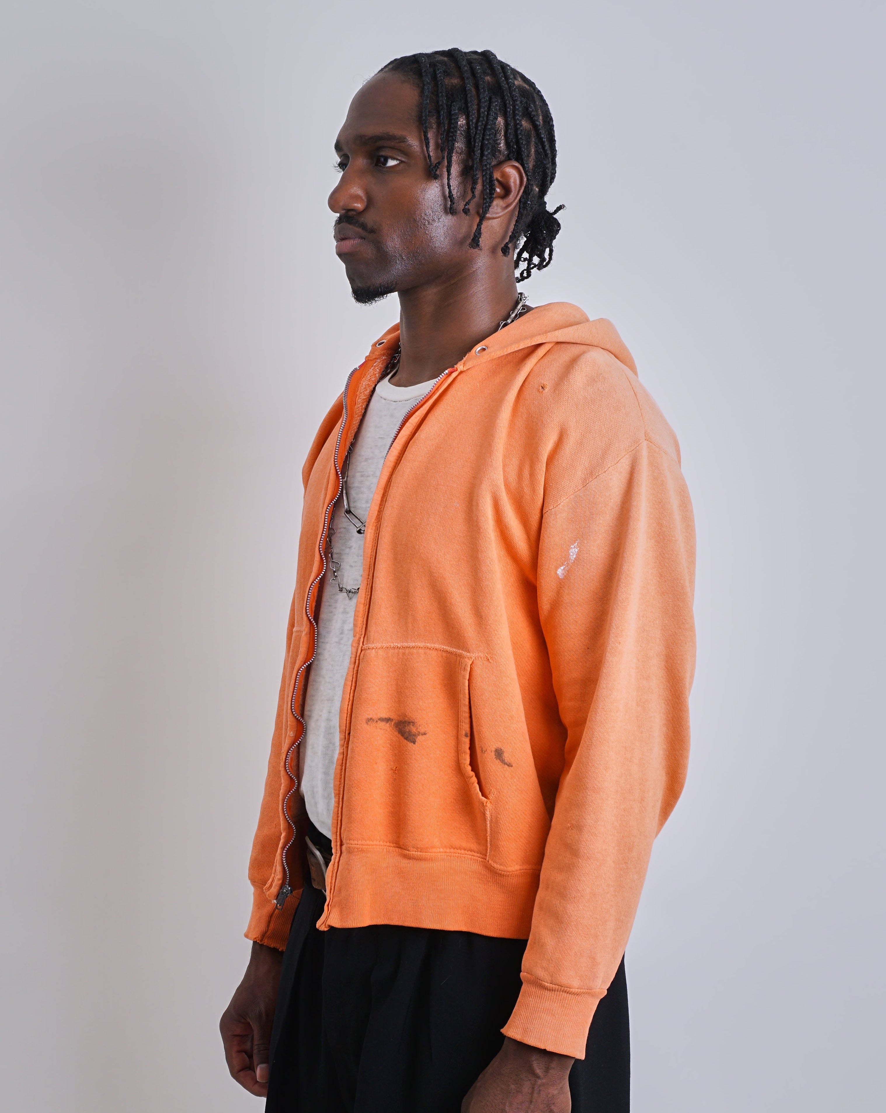 1950s Orange Zip Hoodie