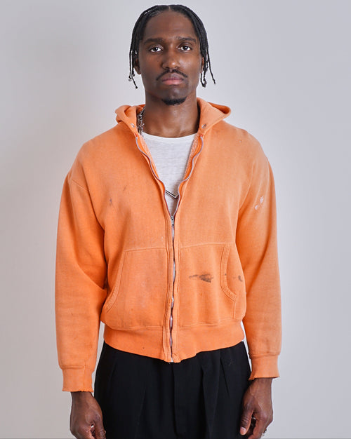 1950s Orange Zip Hoodie