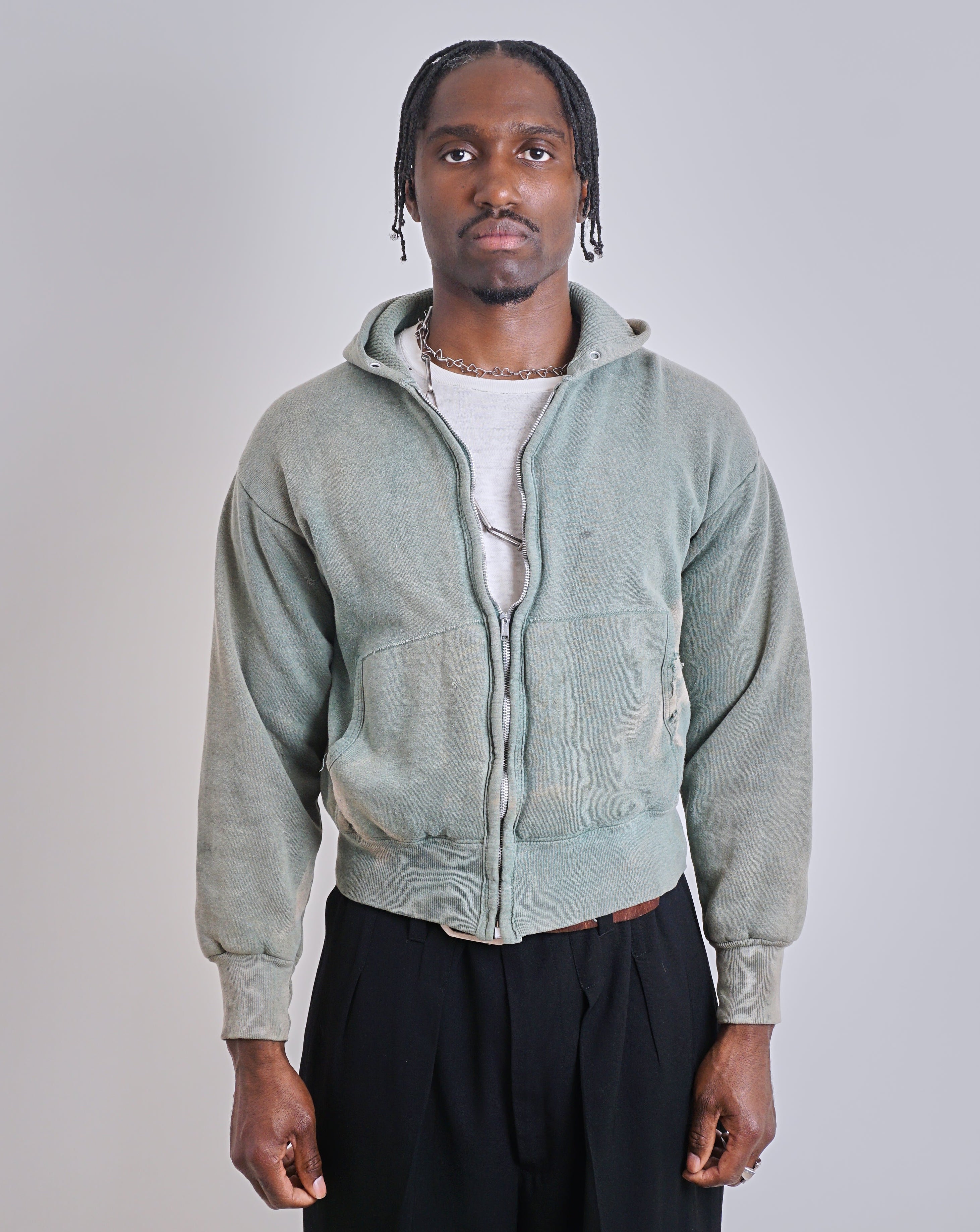 1950s Green Sun faded Double face hoodie