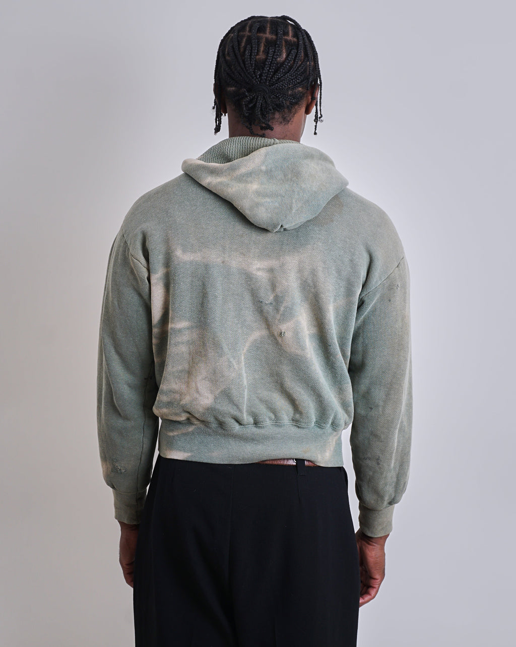 Green Sun faded Double face hoodie
