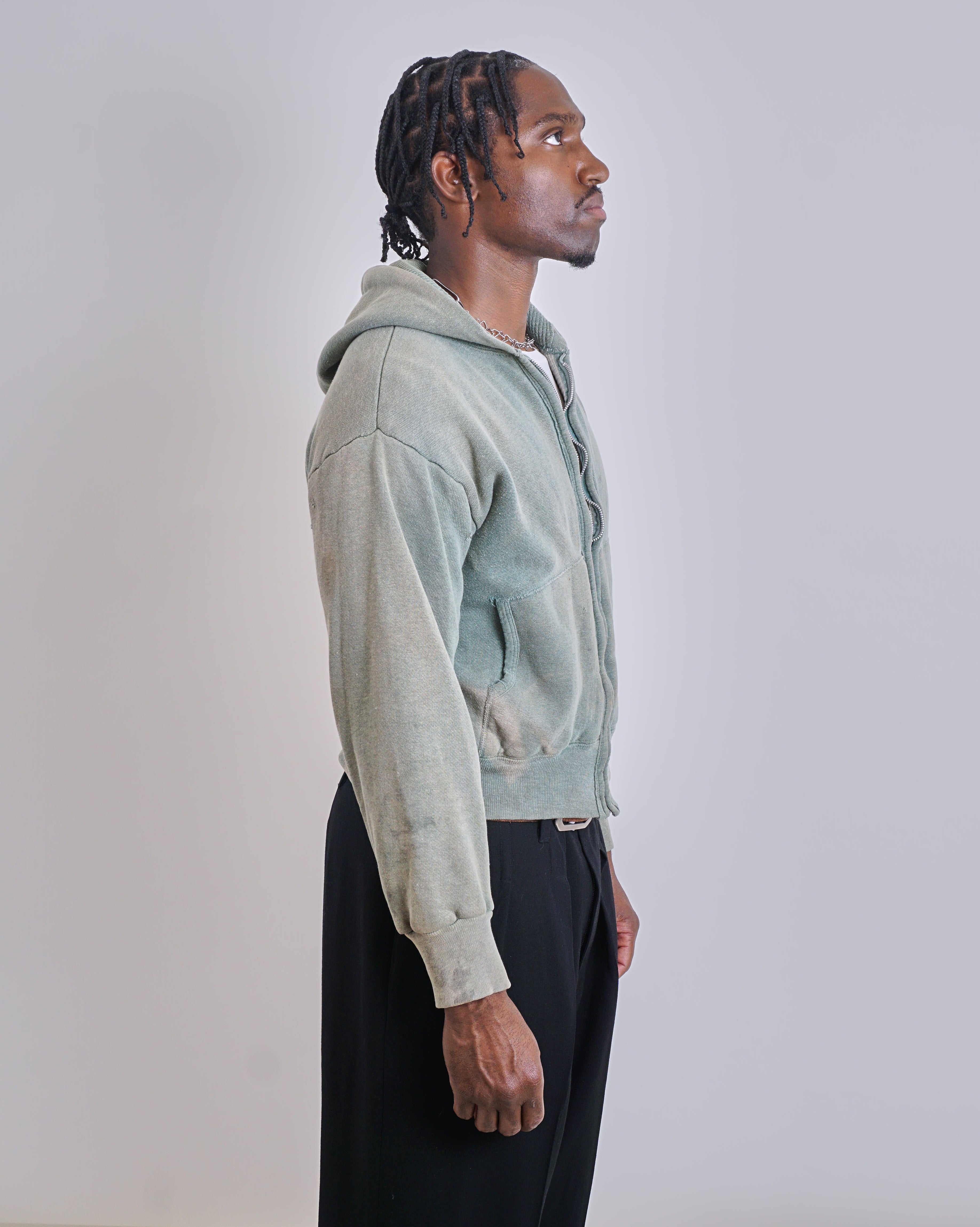 1950s Green Sun faded Double face hoodie
