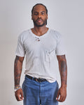 1950s White distressed Pocket Tee