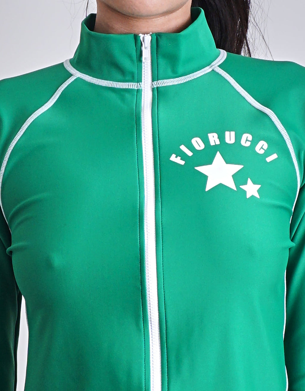 2000s Fiorucci Green Zip Rash Guard