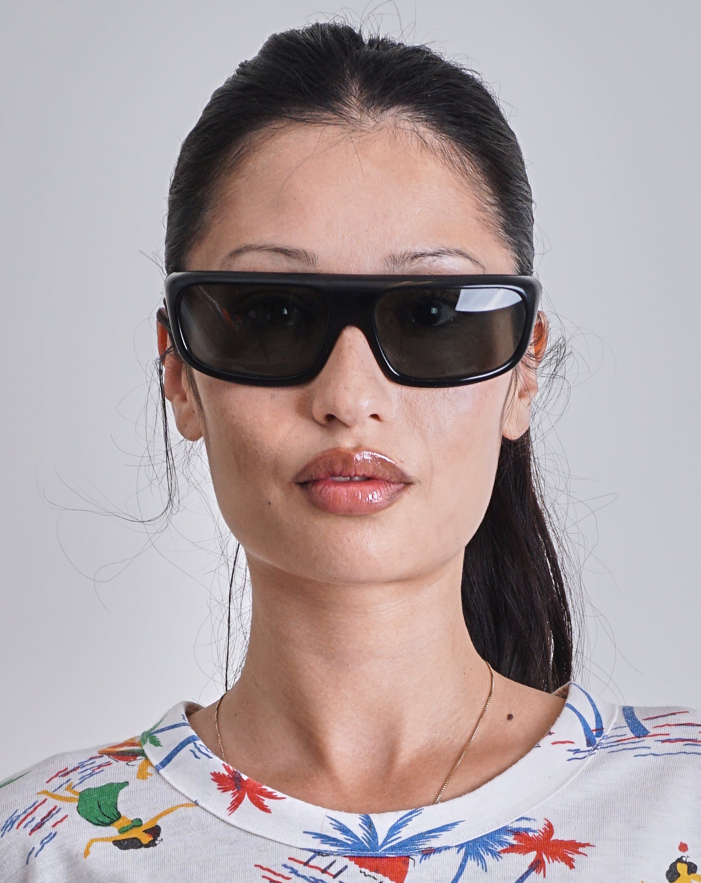 1960'S FLAT TOP BLACK SUNGLASSES